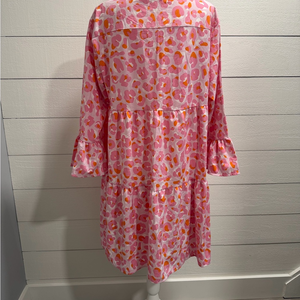 Michelle McDowell Pink/Orange Flowy Tiered Dress…. - Picture 9 of 12